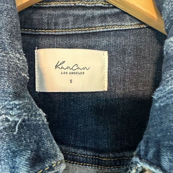 KANCAN DISTRESSED FRAYED DENIM JEAN JACKET - Picture 7 of 8